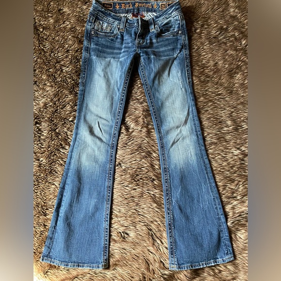 Rock Revival Flare Jeans Size 26 Inseam 32 - Picture 5 of 7